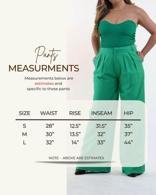 Green Wide-Leg Dress Women’s Trousers