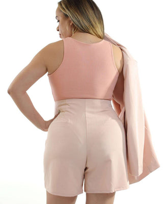Luciana’s Peach Blush Bermuda High Waist Women’s Shorts