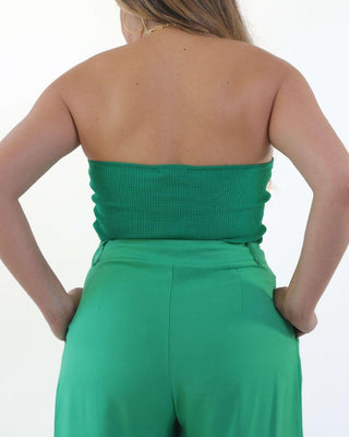 Green Wide-Leg Dress Women’s Trousers