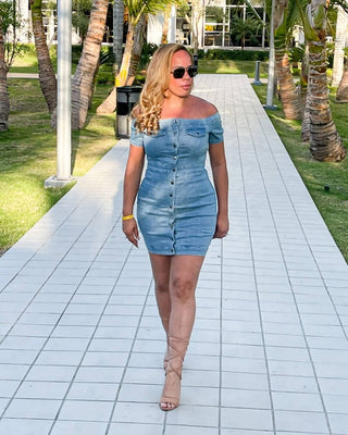 Ximena’s Denim Mini Dress - Bossy Fashion Boutique