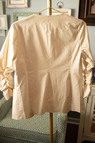 Ruched Sleeve Blazer - Bisque Beige