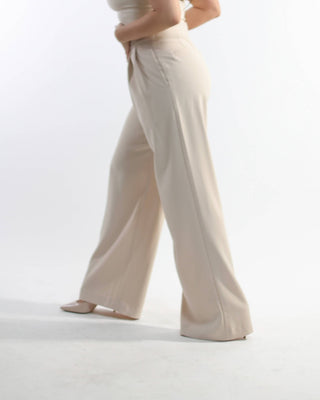 Women Straight Leg Pleated Trousers