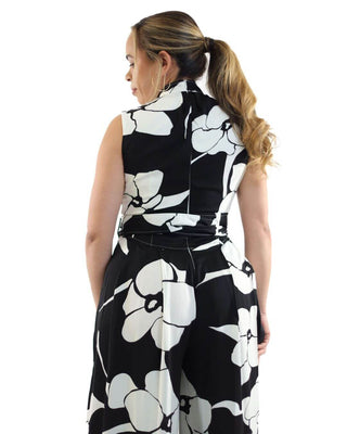 Black and White Flower Women’s Jumpsuit